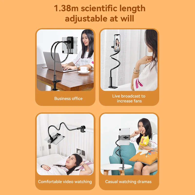 Universal Handy Tablet Ständer Halter Halterung Clip Grip Flexible Lange Arm Schwanenhals Für IPad Schalter Galaxy Tab Kindle New2025 – Detail 1