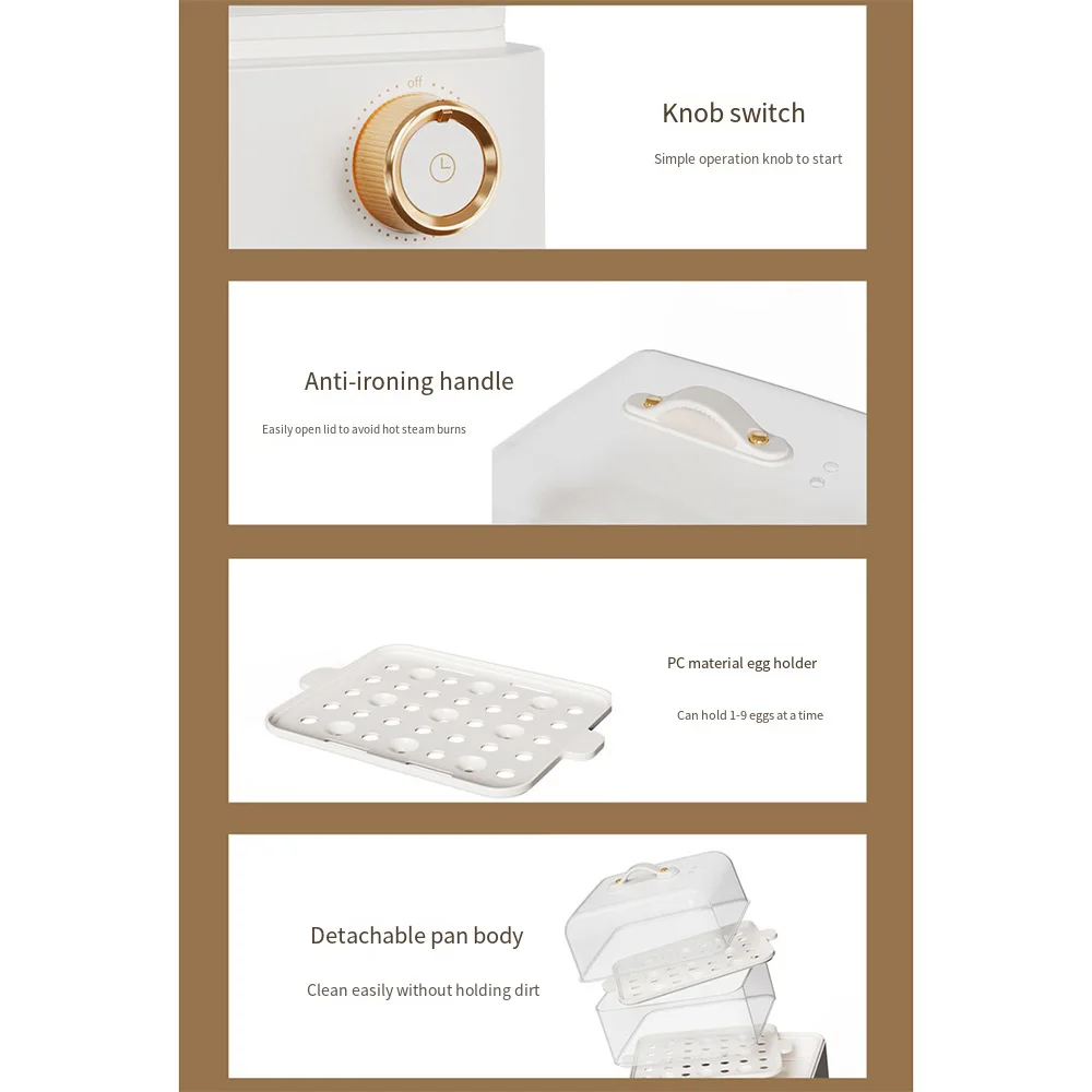 Description Picture 4 of itemElectric Double Layer Egg Steamer Mini Timed Egg Cooker Automatic Power Off Home Multi-functional Egg Boiler Breakfast Machine