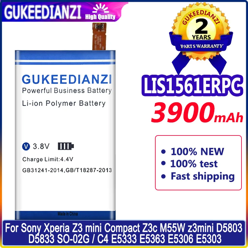 

LIS1561ERPC 3900mAh Replacement Battery Sony Xperia Z3 Compact Z3c Mini D5803 D5833 For C4 E5303 E5333 E5363 E5306 Bateria