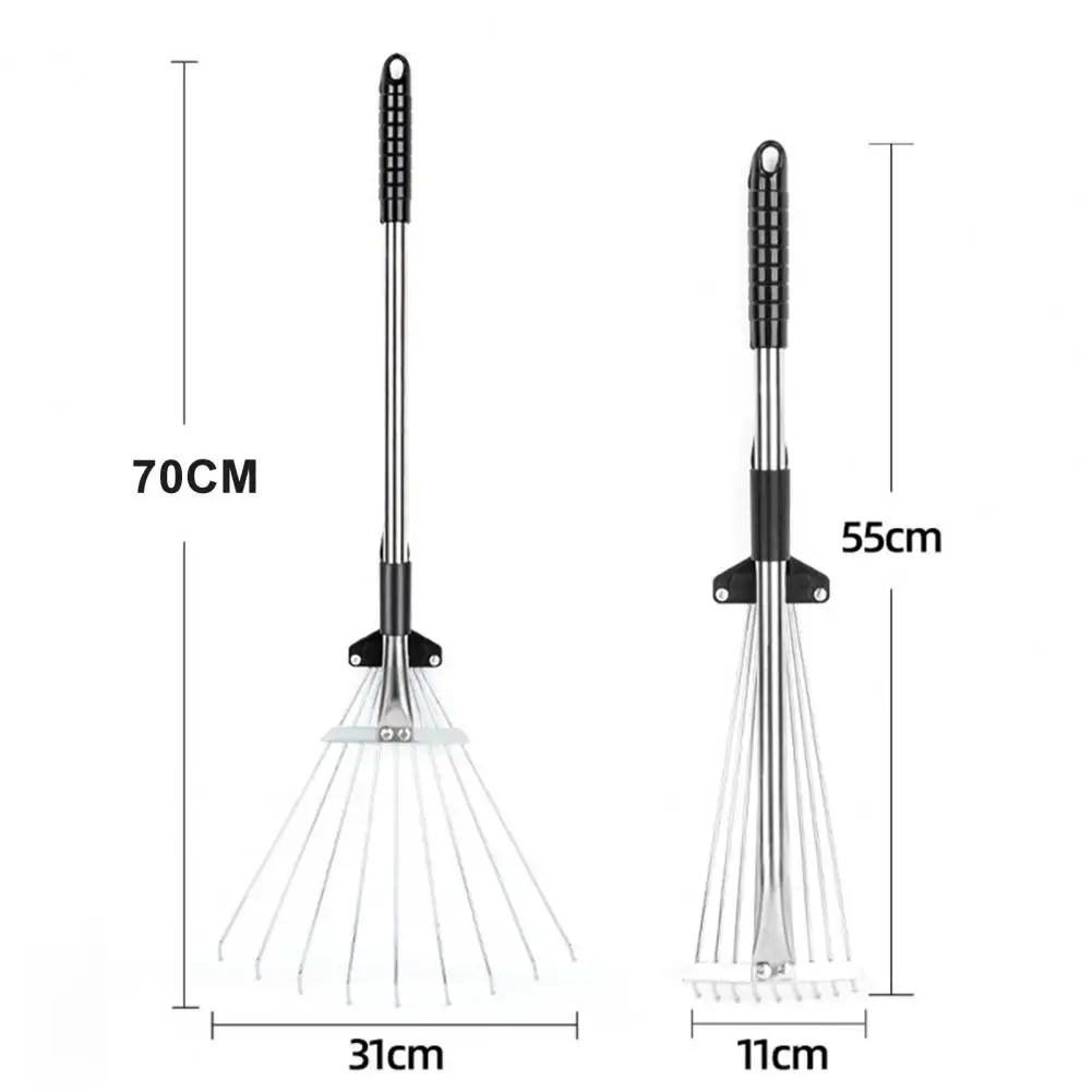 Telescopic Metal Rake Gardening Tool for Leaves Cleaning farming rake