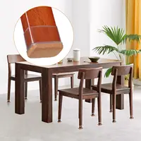 8PCS Rectangle Chair Leg Floor Caps Protectors Silicone with Felt Foot End Caps Covers width 22-32mm for Chair Table No Noise 6