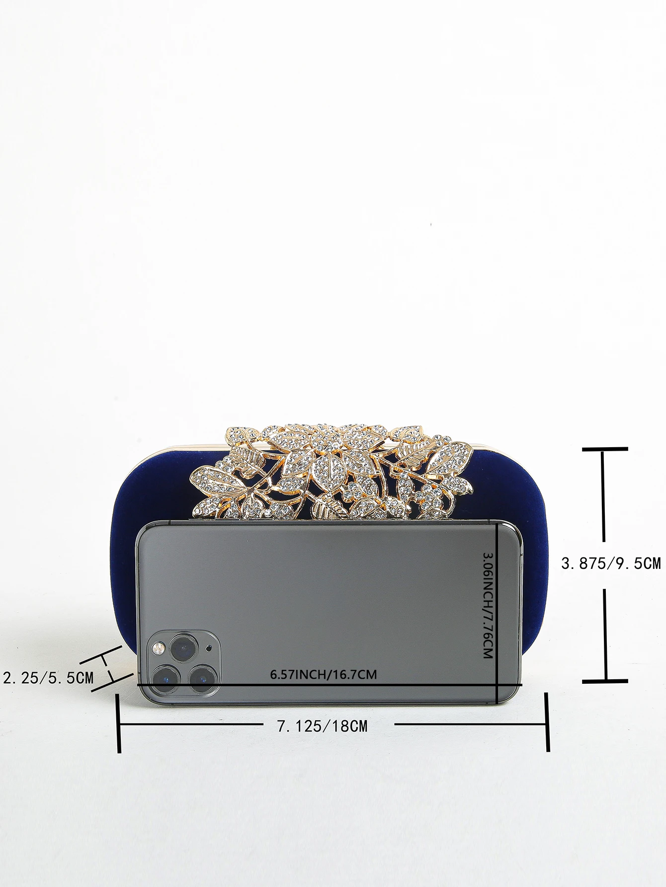 حقيبة كلاتش نسائية مرصعة بأحجار الراين مع مشبك على...