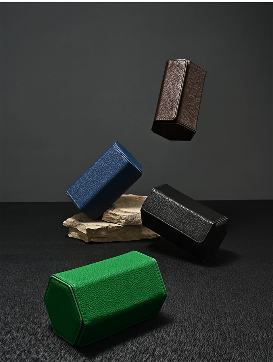 Travel Watch Organizer | Dual Watch Storage Bag Premium PU Leather Travel Watch Box, Po... - SKU TWO01859 - UGI Packaging