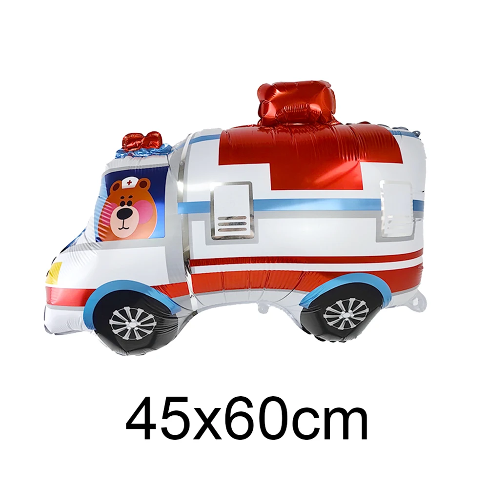Firefighter Party Decoration Balloon Set - Fire Engine, Airplane & Ambulance Foil Balloons
