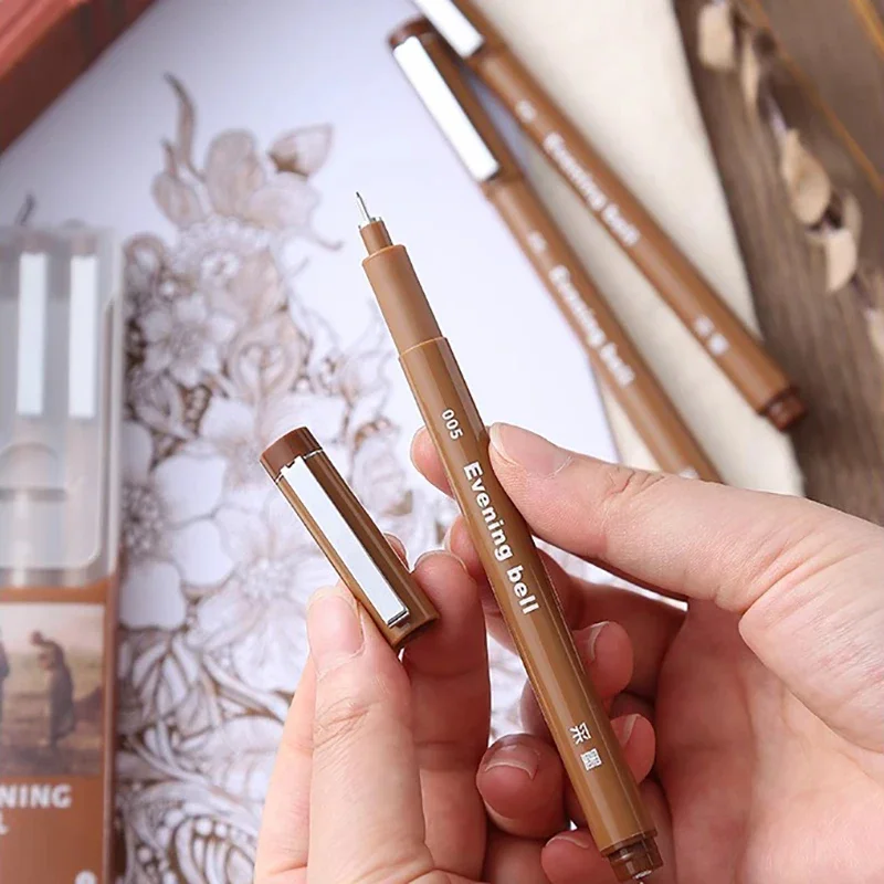 Drawing Pen Brown Pigment Liner Waterproof For Sketch Watercolor