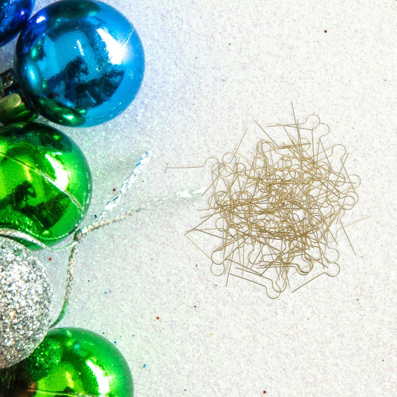 100pcs/lot Round Christmas Metal Hook Spring Wire Hanger Cap 1/2" Round Silver Xmas Porcelain Glass Christmas Ornament Color Egg christmas decorations