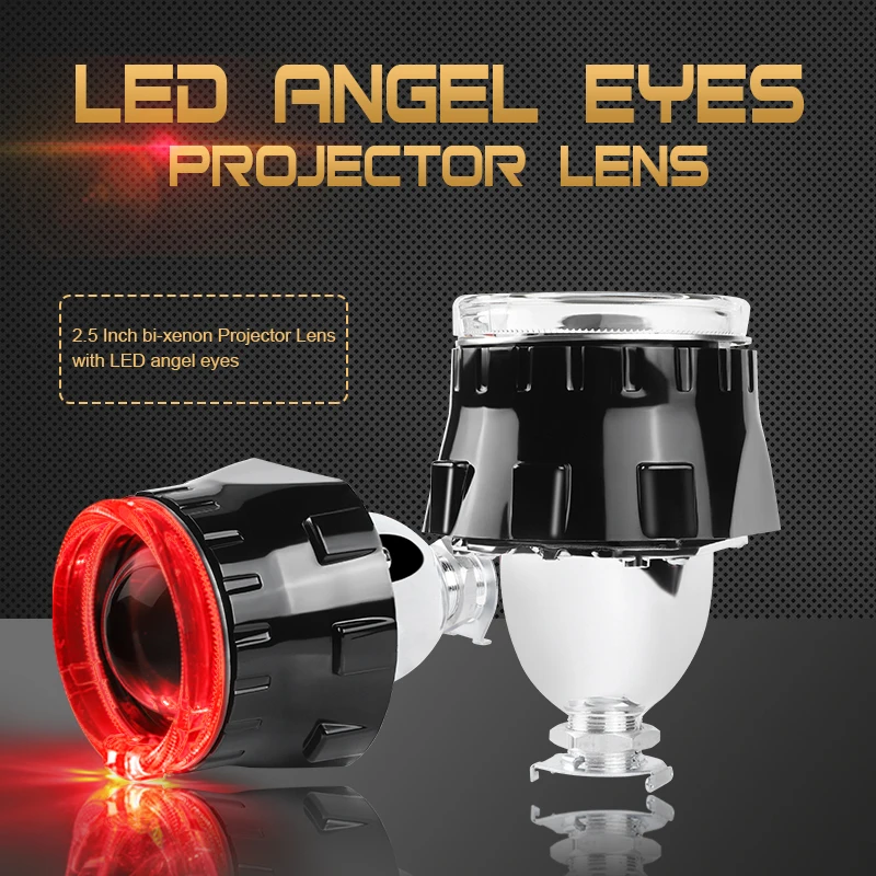 Sociaal Gevoel Veroveraar Universele 2.5 Inch Bi Xenon Projector Lens Met Angel Eyes Voor H1 Led/Hid  Xenon Lamp Kit Met h4 H7 Koplamp Koplamp Adapters| | - AliExpress