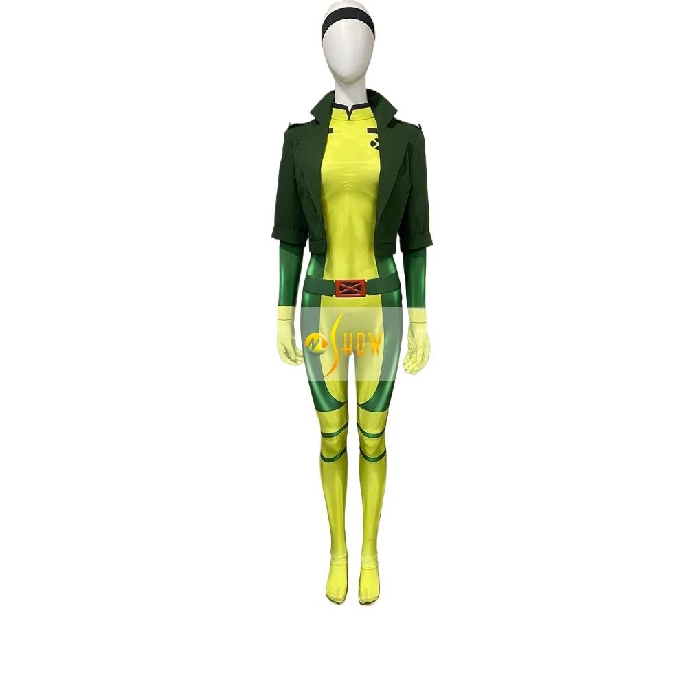 

Rogue Cosplay Costume Adult Women Halloween Carnival Cosplay Rogue Jumpsuit Anna Marie Outfits