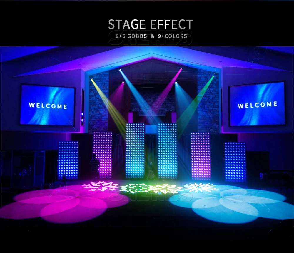 Movendo a Cabeça de Iluminação Controle para dj Shehds Novo Feixe - Lavagem Gobo Duplo Prisma Efeito Dmx Discoteca Barra Festa Luz Palco Led 160w 3in1 Computers & Electronics