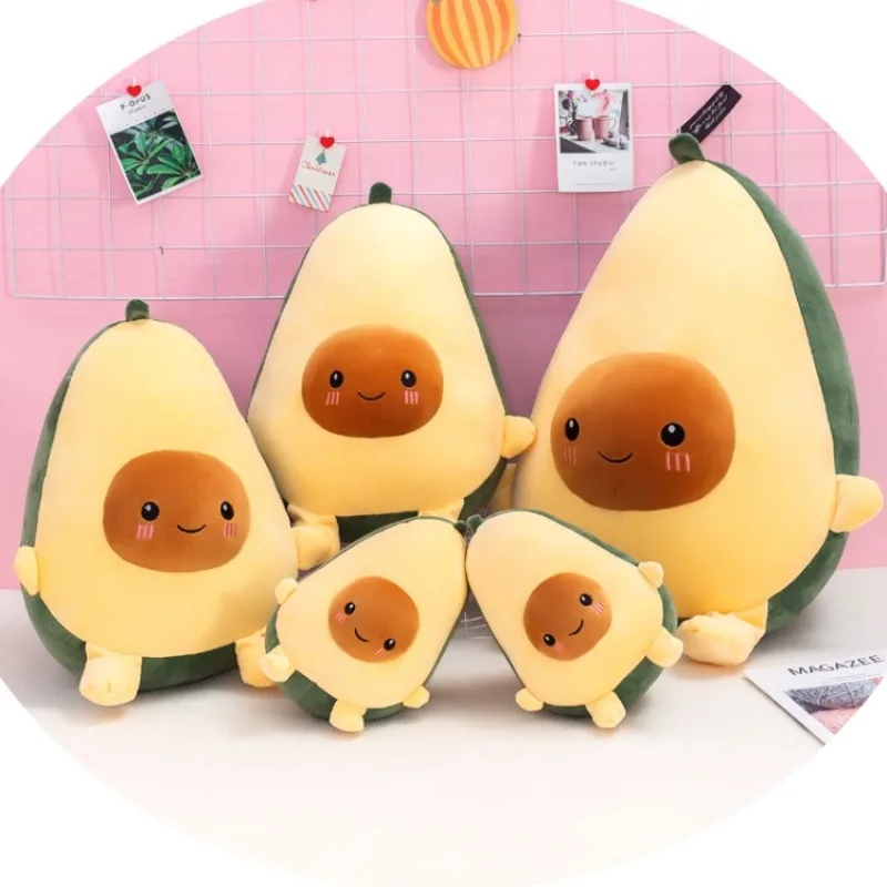 Cute Avocado Plush Toy Soft Avocado Stufferd Doll Sleeping Pillow Kawaii Cartoon Fruits Dolls Room Decoration Kids Gifts 2
