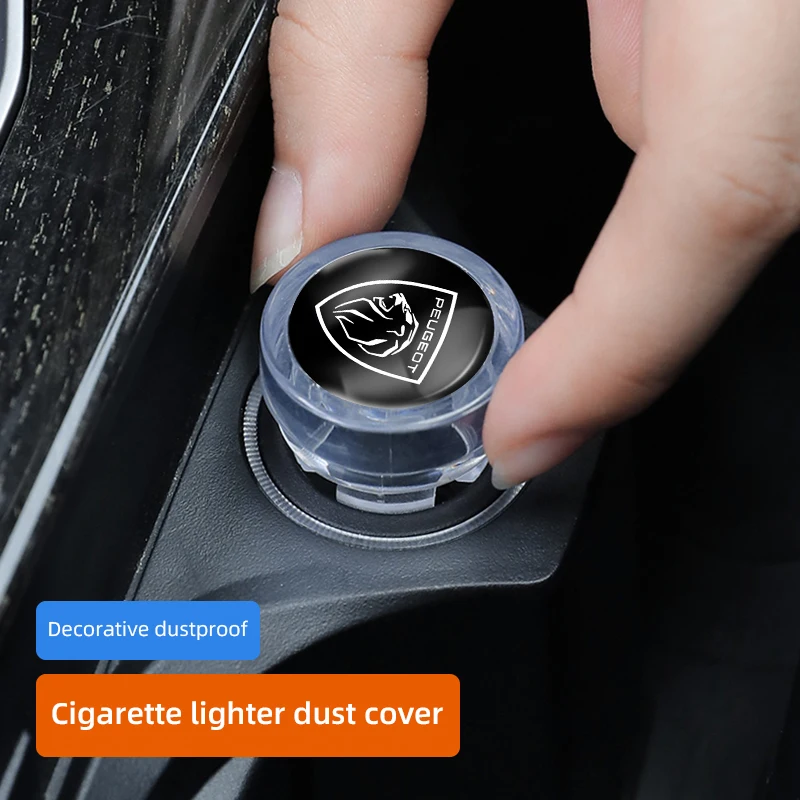 Car Cigarette Lighter Cover DustProof Decoration Cap For Peugeot 2008 207  5008 4008 208 3008 308 107 508 406 407 307 206 301 408