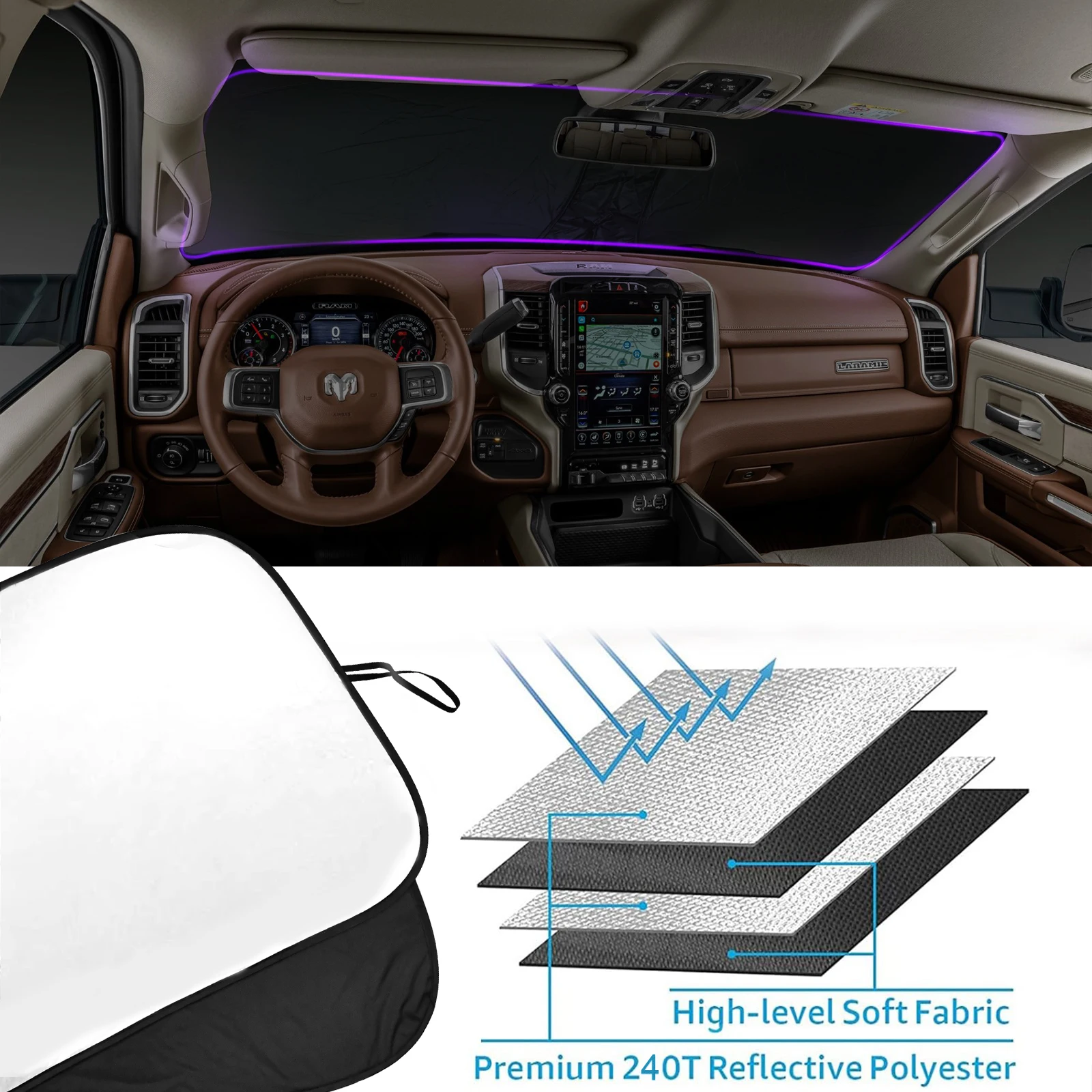 For Dodge RAM 2500 3500 2010-Car Windshield Sunshade Cover Front Window Sun Shade Visor UV Protector Inner Car Accessories,car sunshade,windshield sunshade,windshield sun shade
