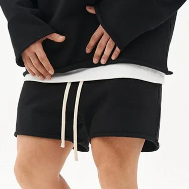 Loose Casual Fitness Men's Shorts Summer New High Street Solid Color Brand Wide Leg Cotton Skateboard Sport Long Pants
