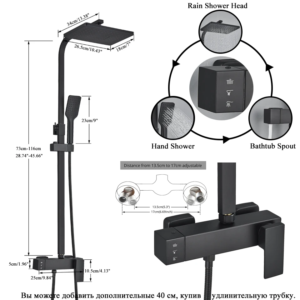 Bathroom Faucet Bathroom Shower Faucet Set Bathroom Shower Faucet Set Wall Mount Rainfall Shower Head With Handheld Sprayer Bathtub Tap Mixer 3/2/1 Function System
