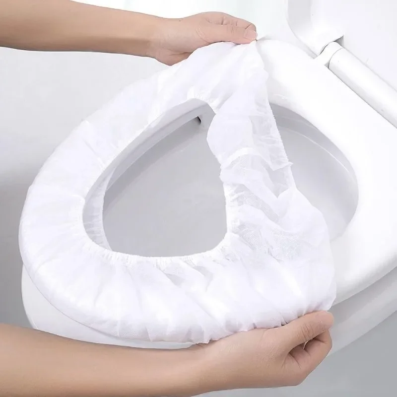 Portable Toilet Seat Cover Disposable Non-woven Fabric Women Travel Camping Hotel Bathroom Degradable Waterproof Closestool Mat 2