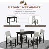 5 Piece Dining Table Set for 4,Counter Height Kitchen Table Set and 4 Cushioned Chairs for 4 Persons Dining Room Table Set 6