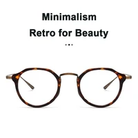 Marque japonaise réplication acétate titane lunettes cadre rétro luxe rond lunettes hommes femme irrégulière lunettes de mode 3