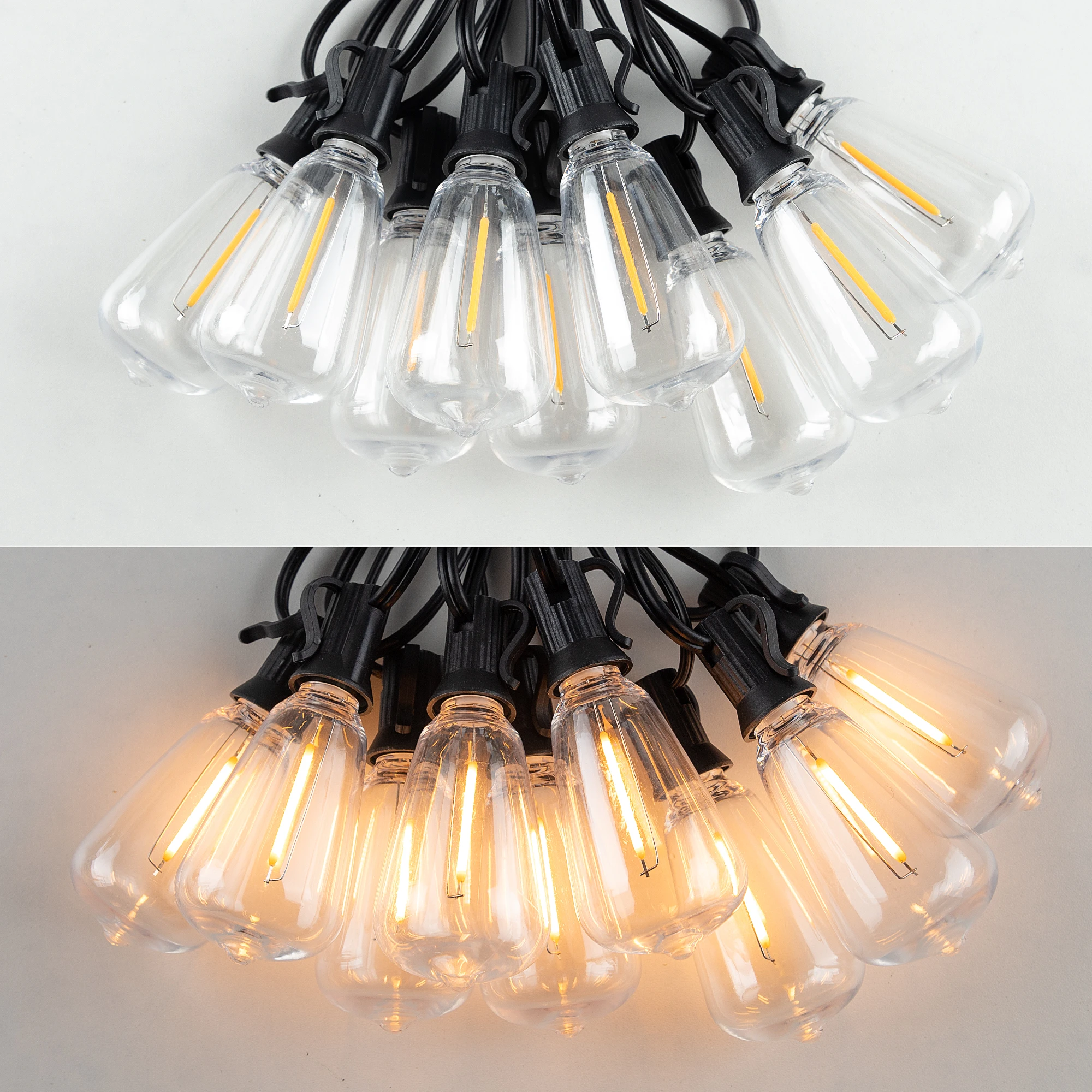 GANRILAND ST38 LED String Lights PET Outdoor IP44 Waterproof 1W EU Plug Plastic Bulbs Fairy Backyard Patio Decorative Lighting