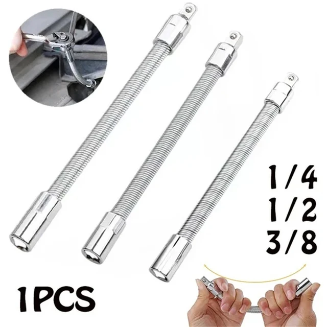 Barre d'extension universelle pour clé à cliquet, barre d'extension 1/2 1/4  3/8, bielle Flexible pliable, outils de clé à douille - AliExpress