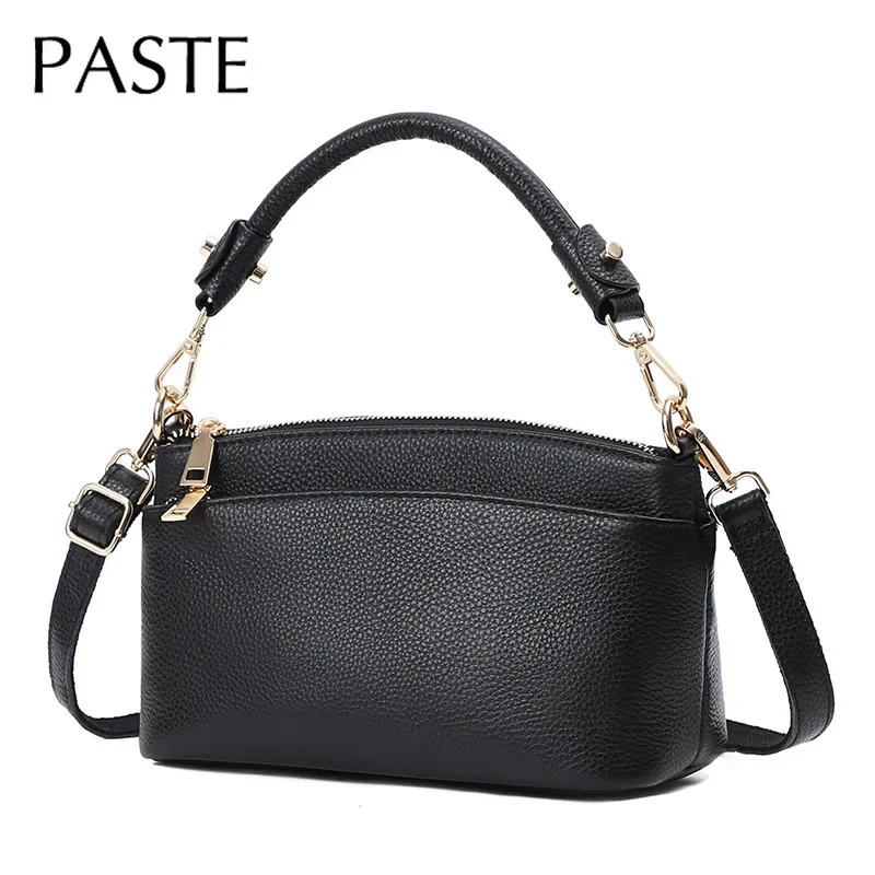 Classic Shell Bag First Layer Cowhide Leather Women Handbag Casual Female Shoulder Crossbody Purse 10 Colors