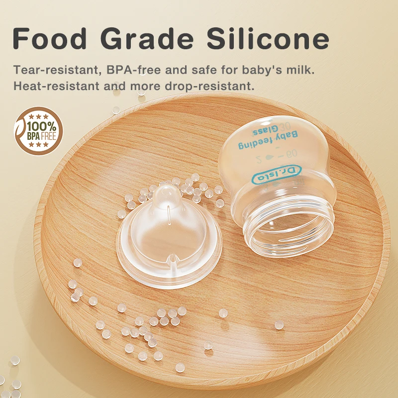Dr.isla Glass Bottles Newborn Feeding Bottles 80ML/160ML Baby Bottle Anti-flatulence Milk Feeding Bottles Infant BPA free 3