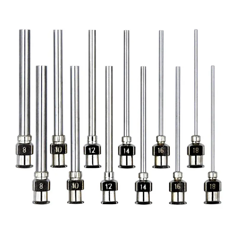 1.5inch 38mm 8/10/12/14/16/18G Stainless Steel Dispensing Luer Lock Needle Set Blunt Tip, for Lab Liquid Glue image 2