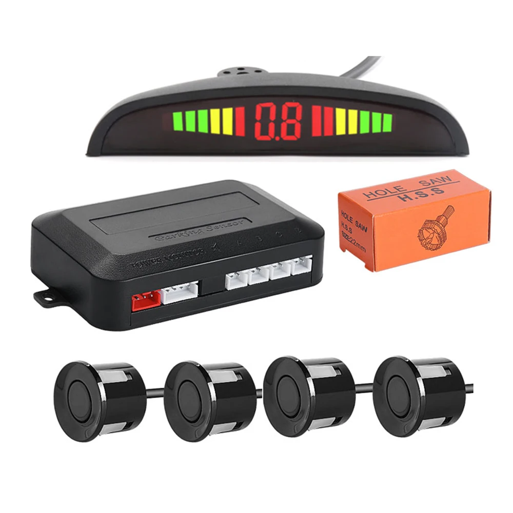 

Car LED Parking Sensor with 4 Reverse Radar Accurate Digital Display of Obstacle Distance Alarm Sound Alert Indicator System