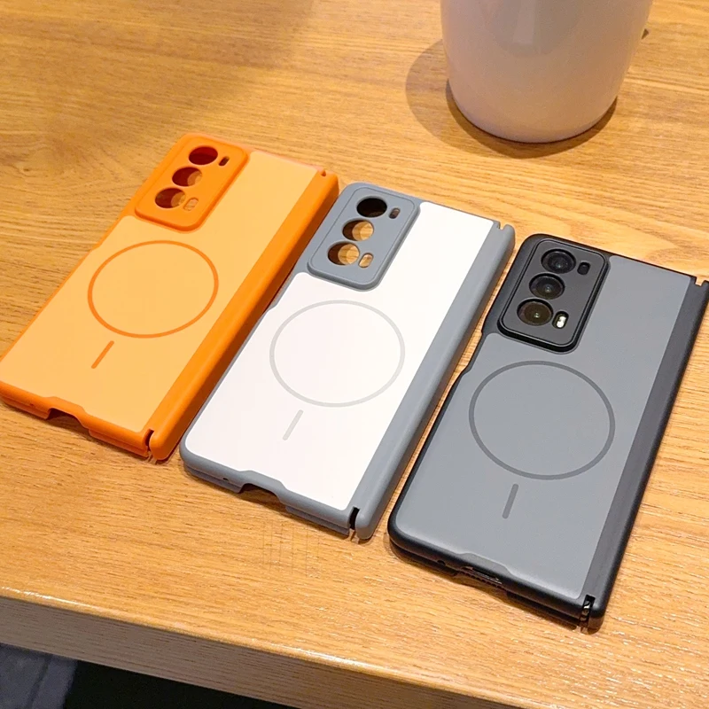 Enhanced Skin Feel Magnetic Wireless Charging Shockproof Foldable Phone Case with Hinge Protection
