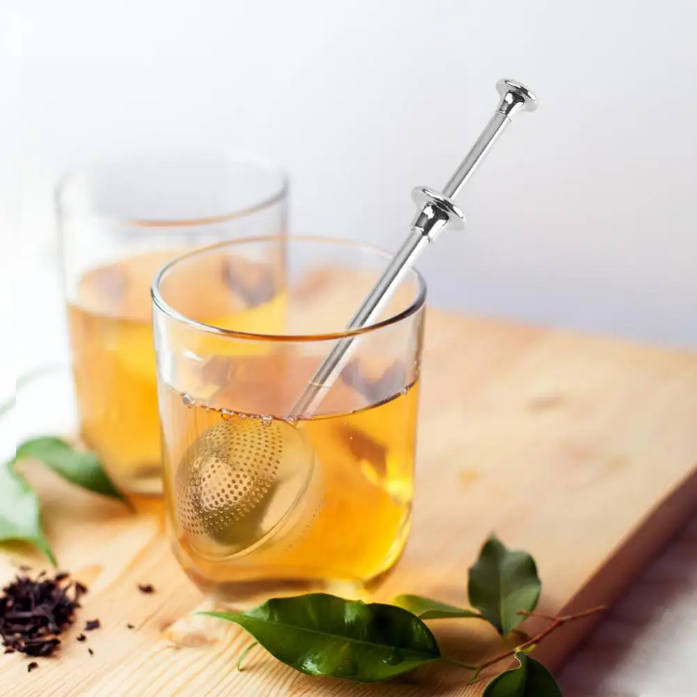 Tea infuser Kitchen Metal Reusable Tea Infuser Stainless Steel Mesh Tea Strainer Bag Ball With Long Handle Strainer Mug Teapot tea strainer tea filter