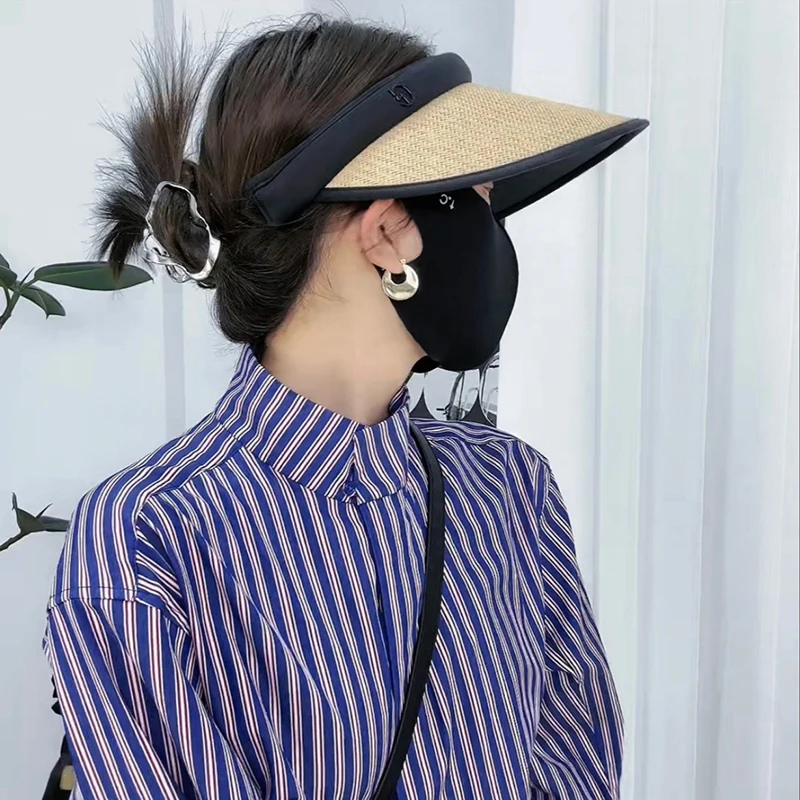 Outdoor Sunscreen Mask Women Girl Ice Silk Face Mask Breathable Mesh Face Cover Driving Riding Hiking Hunting Running Sport