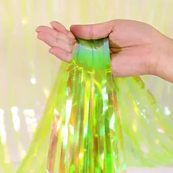 Vibrant Candy - Colored Rain Curtain for Birthday Party Decor and Photo Props (Gre en)