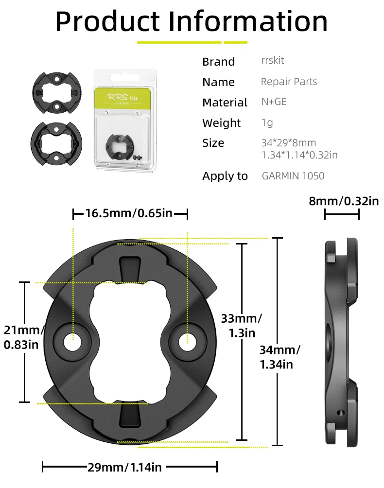 RRSKIT Fahrrad Computer Zurück Abdeckung Reparatur Teile Für Garmin MTB Nylon Aluminium Legierung Titan Legierung Fahrrad GPS Basis Reparatur Teile – Detail 5