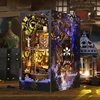 NEW DIY Book Nook Wooden Miniature Model Kit Magic Pirate Ship Bookend 3D Puzzle with Light Bookshelf Home Decor Friends Gifts 4