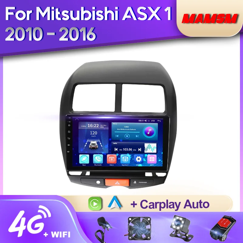 

Автомобильный радиоприемник MAMSM на Android 12 для Mitsubishi ASX 1 2010 - 2016 мультимедийный видеоплеер Навигация стерео GPS Авторадио для Carplay 2Din