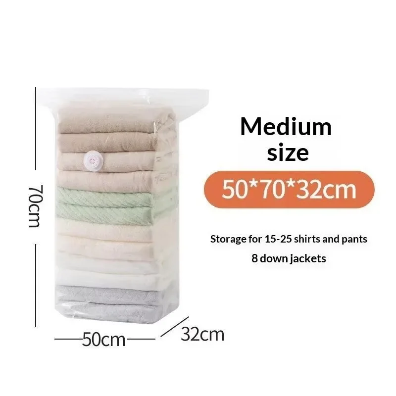 Large Vacuum Storage Bag for Wardrobe Clothes, Quilts, and Blankets - Tool-Free Compression for Easy Moving