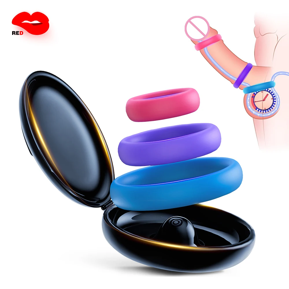 Reusable Silicone Penis Ring penis ring 3 Pcs Enlargers Erection Enhancing Long Lasting Ejaculation Adult Sex Toys for Men or Couples