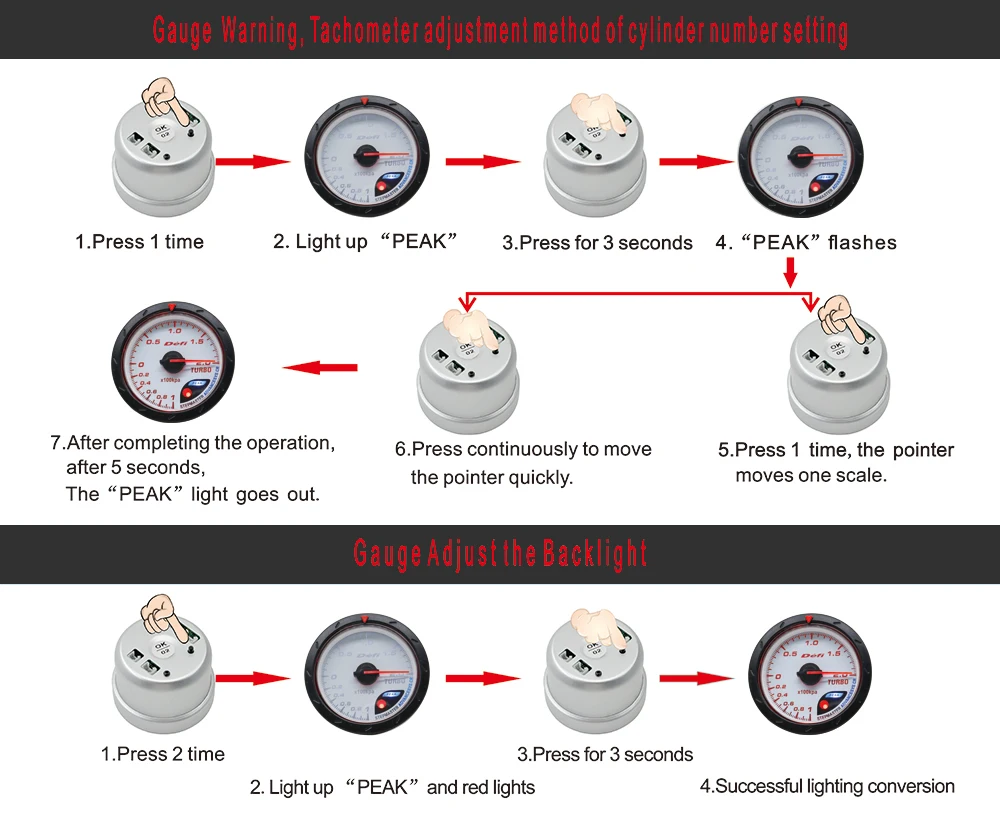60mm Auto Car Meter Boost Water Temp Oil Temperature Pressure Tachometer Volt Air Fuel Exhaust GAS RPM White Face Gauge