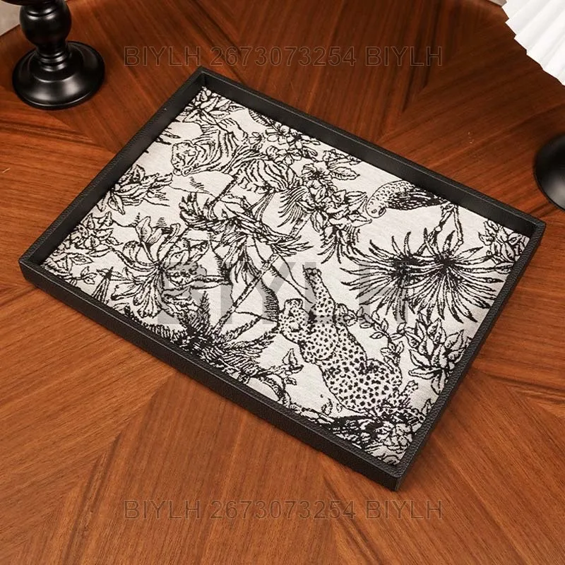40X30cm Nordic Style Leather Tray Decorative Ornaments for Household Entrance Cabinets Home Living Room Decoration Storage Tray 5