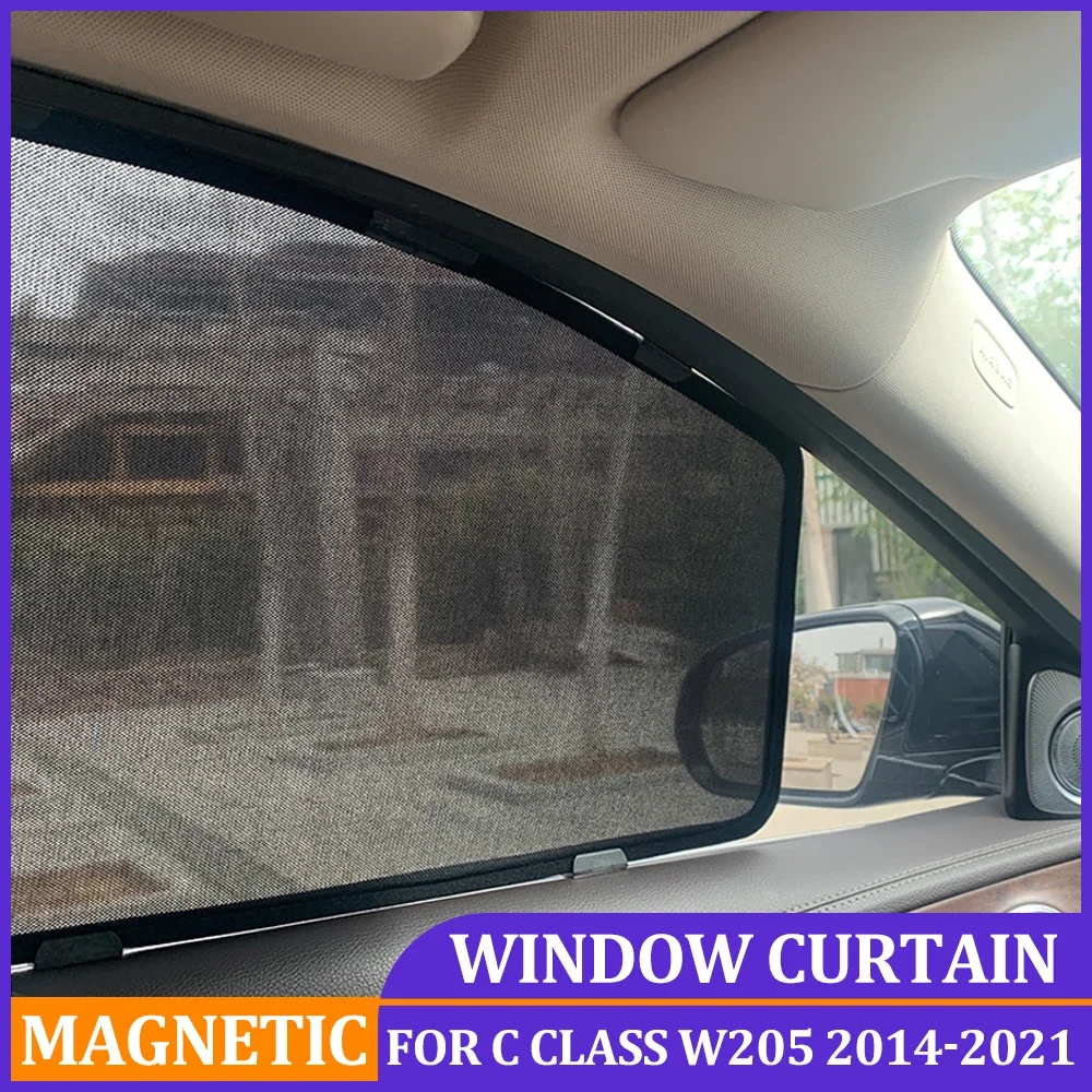 

Magnetic Car Sunshades For Mercedes Benz C Class W205 2019 2020 2021 Side Windows Sun Shade For Benz W205 C Class 2014 TO 2018