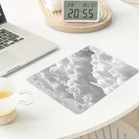 Sunshine White Cloud Gaming mouse pad, 2mm thick sewn Border smooth rubber mouse pad, 31.49 x 11.81 inches, portable desktop pad 2