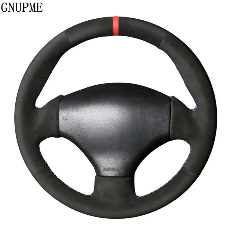 

DIY Non-slip Black Genuine Leather Car Steering Wheel Cover For Peugeot 206 1998-2005 206 SW 2003-2005 206 CC 2004 2005