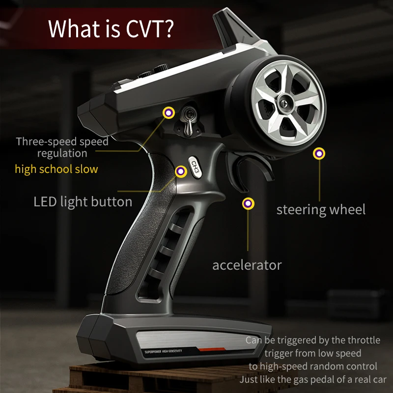 2024 1:16 4WD RC Car 70KM/H With Led Lights 2.4G Inductor