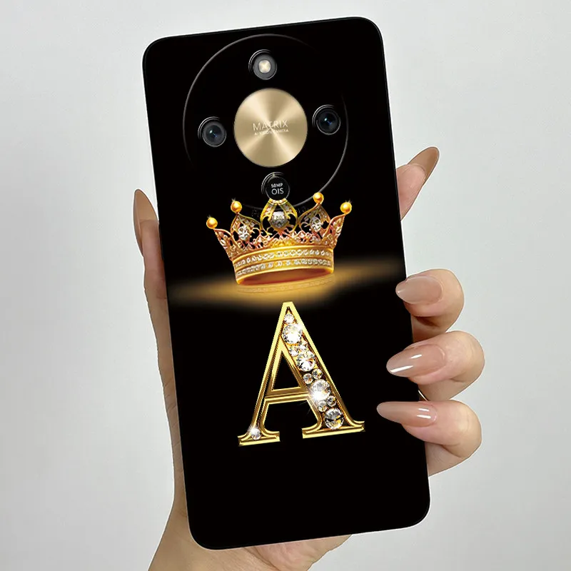 Fashion Initial Letter Couple Phone Case | Soft Silicone TPU Lens Protective Casing
