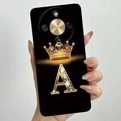 Fashion Initial Letter Couple Phone Case | Soft Silicone TPU Lens Protective Casing for Honor X9D 5G (HEI - TYHEI4A)