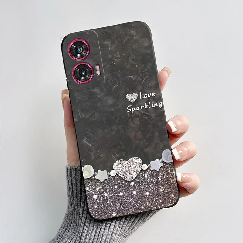 Silicone TPU Fashion Love Heart Cartoon Shockproof Phone Case for Motorola Edge 50 Fusion