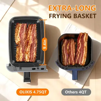Dual Basket Air Fryer, 9.5 Quart Large Air Fryer with Double Basket, Black 5