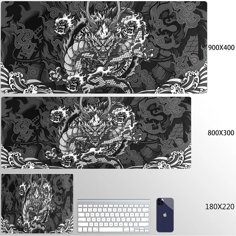 

Japanese Dragon Tide Mouse Pad Cool Gaming Lock Edge Mousepad Pad on The Table Mats Laptop Notebook Rubber Game Speed Playmat