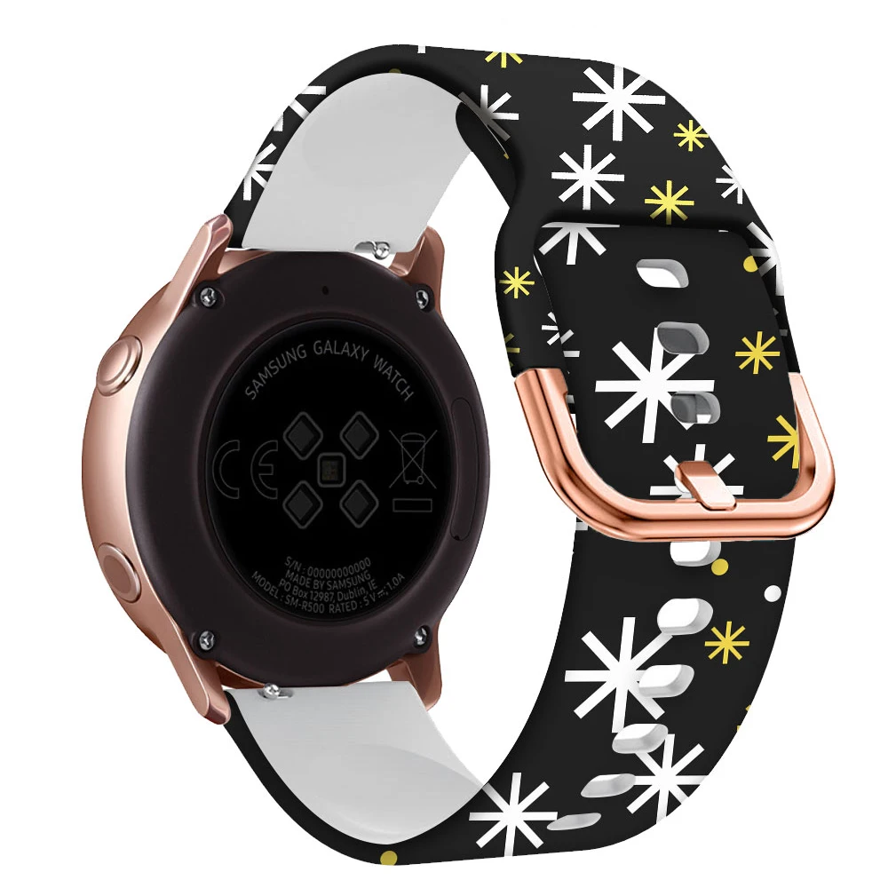 Silicone Sport Watchband - 20mm Vibrant Print Strap