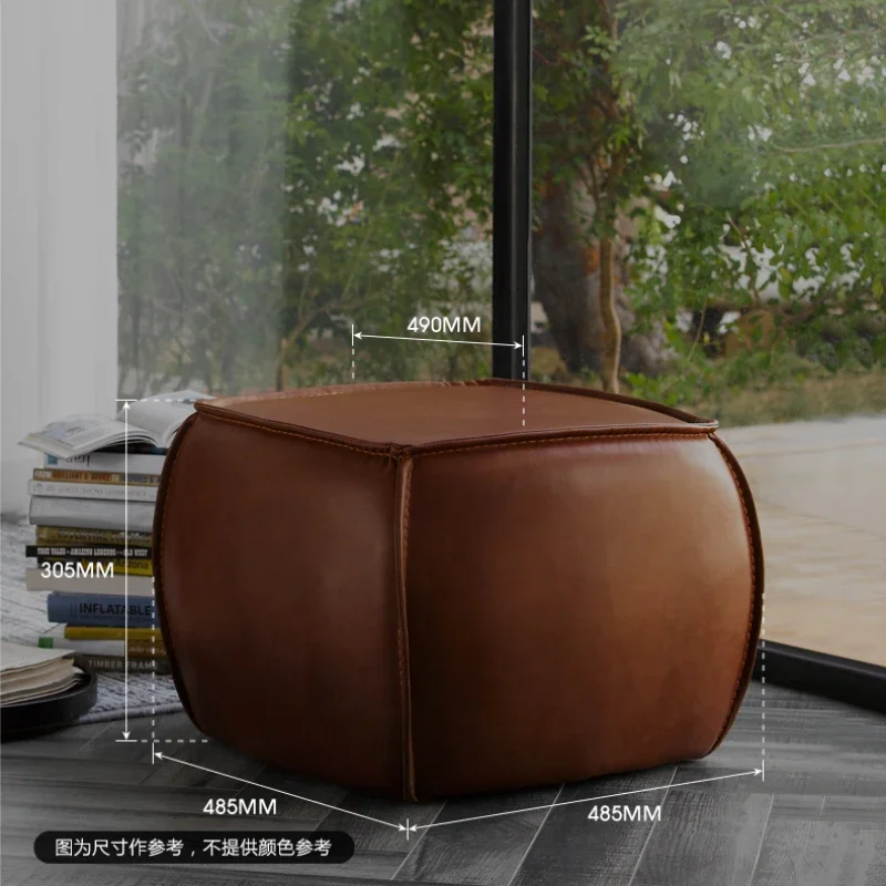 

Shoe Changing Stool Sofa Living Room Cloakroom Square Simple European Foot Leather Stool Low Pier