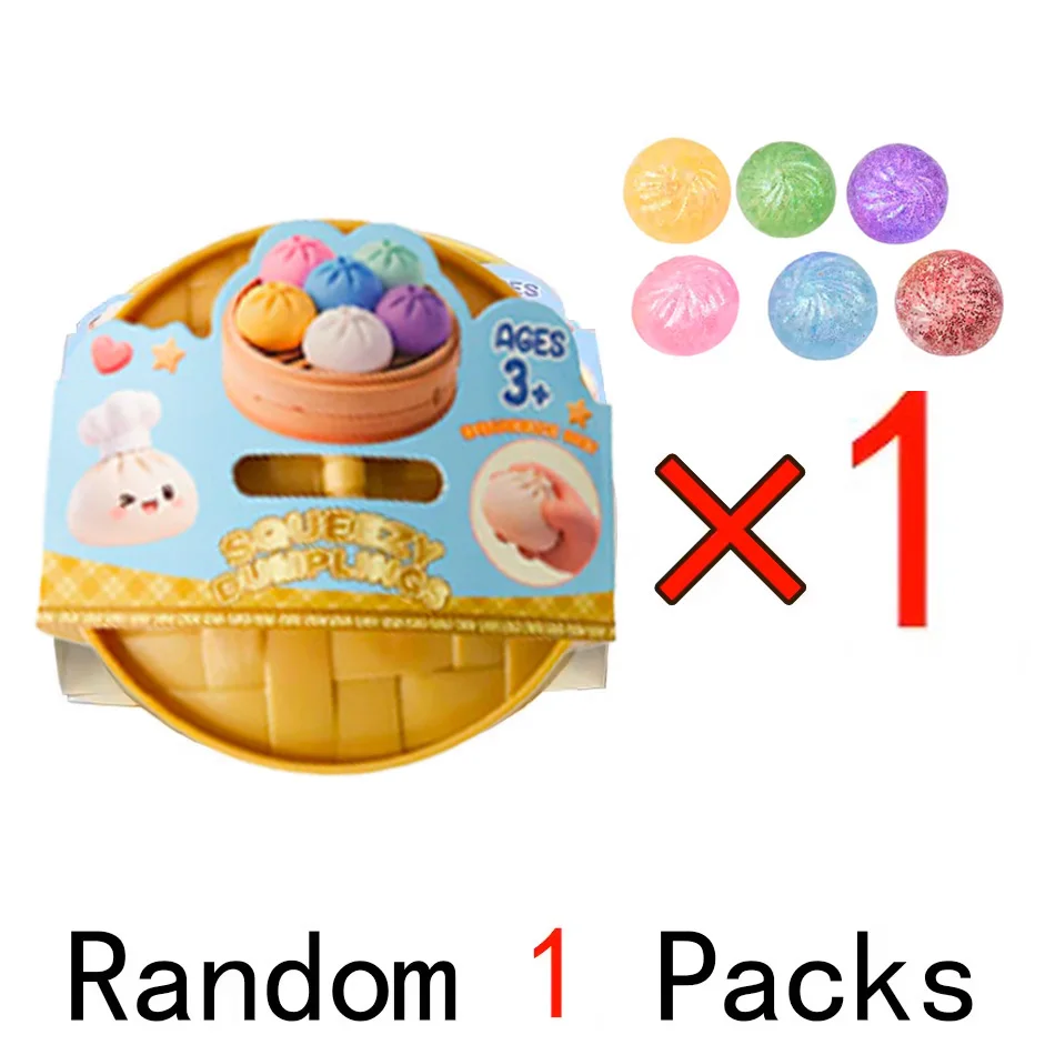 Glitter Dumpling Squishy Toy with Steamer Box - Stress & Anxiety Relief